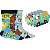 Scooby-Doo! Socks Men's 3 Pair Crew Socks with Mystery Machine Gift Box (Fits Shoe Size 6-12)