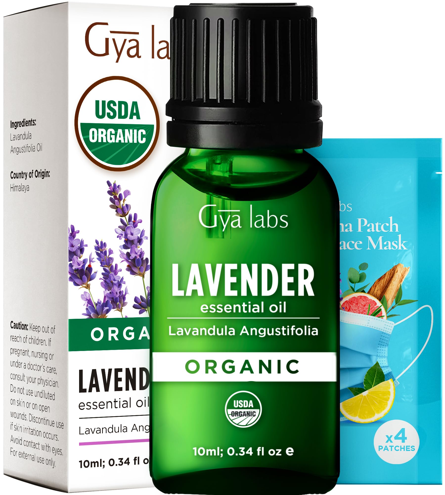 Gya Labs Organic Lavender Essential Oil for Diffuser & Skin - Therapeutic Grade Calming Organic Lavender Oil for Aromatherapy & Relaxation - Lavender Oil Organic for Hair Growth (0.34 fl oz)