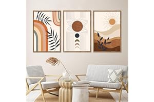 3 Pack of Posters,Abstract Boho Sun in Desert Wall Art Set of 3 Fine Art Prints Unframed 12x16 inches