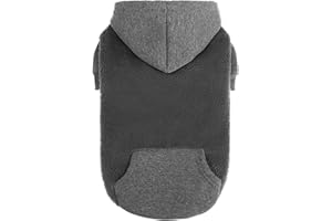 PUPTECK Dog Hoodie Puppy Sweatshirt Warm Dog Sweater Winter Clothes Cold Weather Coats for Small Medium Large Dogs, Grey, L