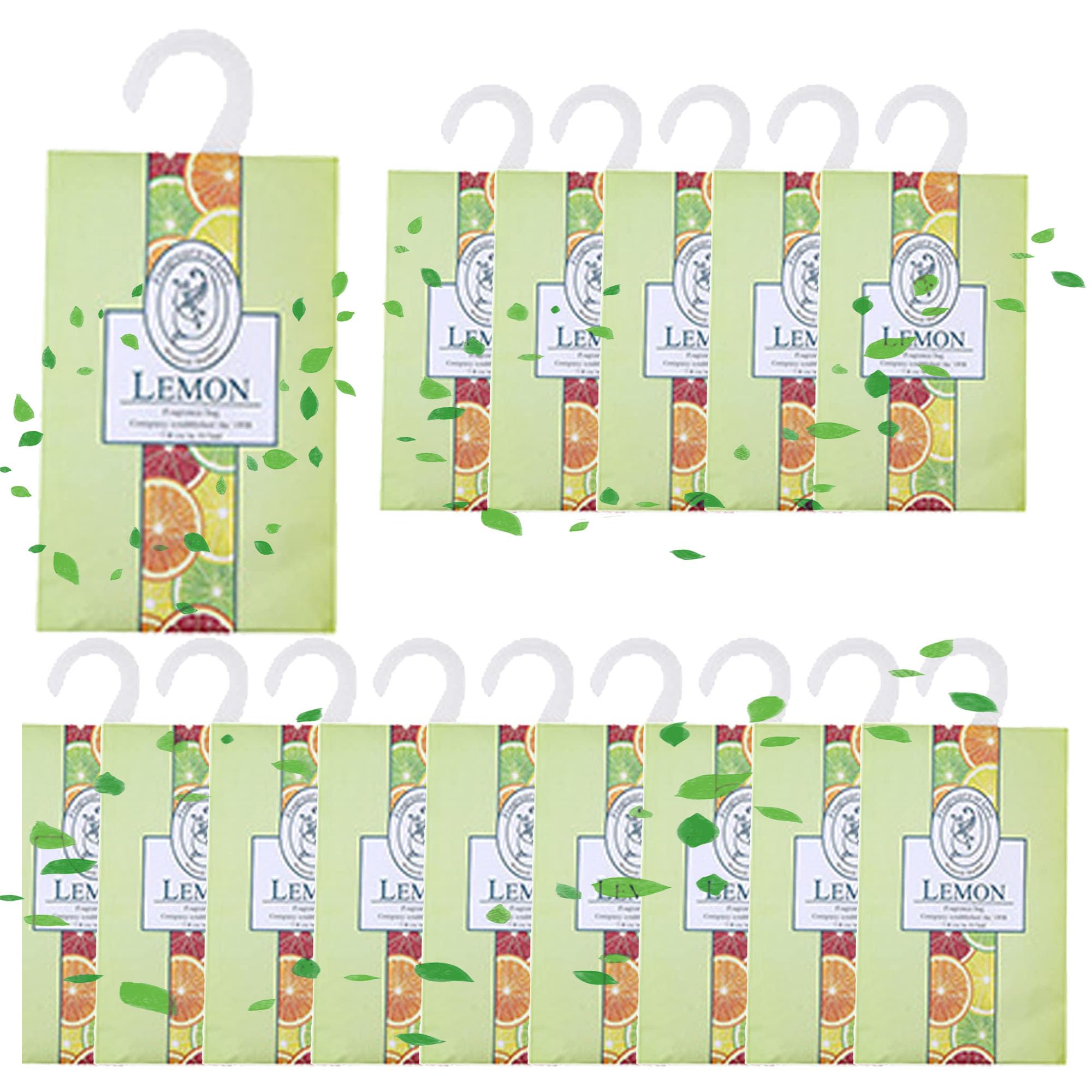 WDEC 15*20g Lemon Sachets With Hanging Sachets For Wardrobe Closet Room Wardrobe Bathroom Cart, Aromatherapy Bag, Natural Mothproof Agent, Lasting Fragrance