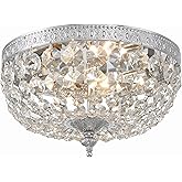 Crystorama 2 Light Clear Italian Crystal Flush Mount (Polished Chrome, 10")