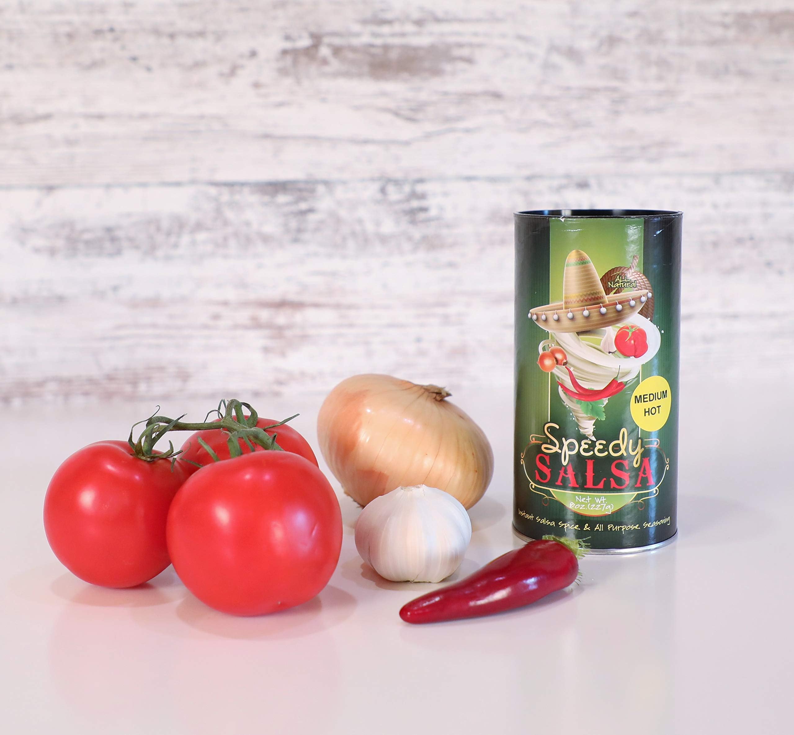 MEDIUM - HOT Speedy Salsa 8 oz CAN - Dry Salsa Spice Mix - Makes @ 16 Bowls (14.5 oz) of Salsa