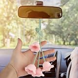 DIVINA VITAE Lily of the Valley Car Pendant Pink Handmade Rear View Mirror view 5