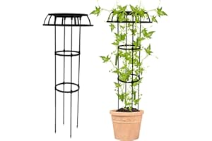 Quibbay Garden Trellis for Climbing Plants Outdoor,41.3 Inch Mushroom Top Trellis for Climbing Plants, Rustproof Metal Plant Flower Trellises for Vine Rose Flower Tomato Support Outdoor Indoor,1 Pack