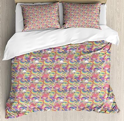 Amazon Com Babe Maps 3 Piece Set Duvet Cover King Size Colorful