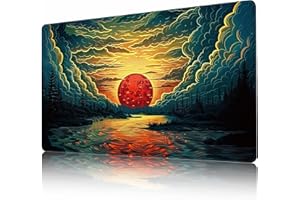 AIRCBC MTG Playmat Non-Slip Rubber Backing Printing Commander Board Game Desk Mat Duel Mat TCG PTCG Playmat 24x14 inches and Free Storage Bags (Sun 01)