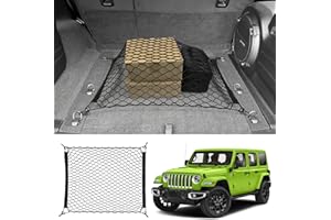 JTYZSM Trunk Cargo Net for 2019-2025 Jeep Wrangler JL 4XE 4 Door Trunk Organizer Net Anti-Slip Rear Mesh Cargo Netting for 19-25 Wrangler JL JLU 4XE SUV Accessories