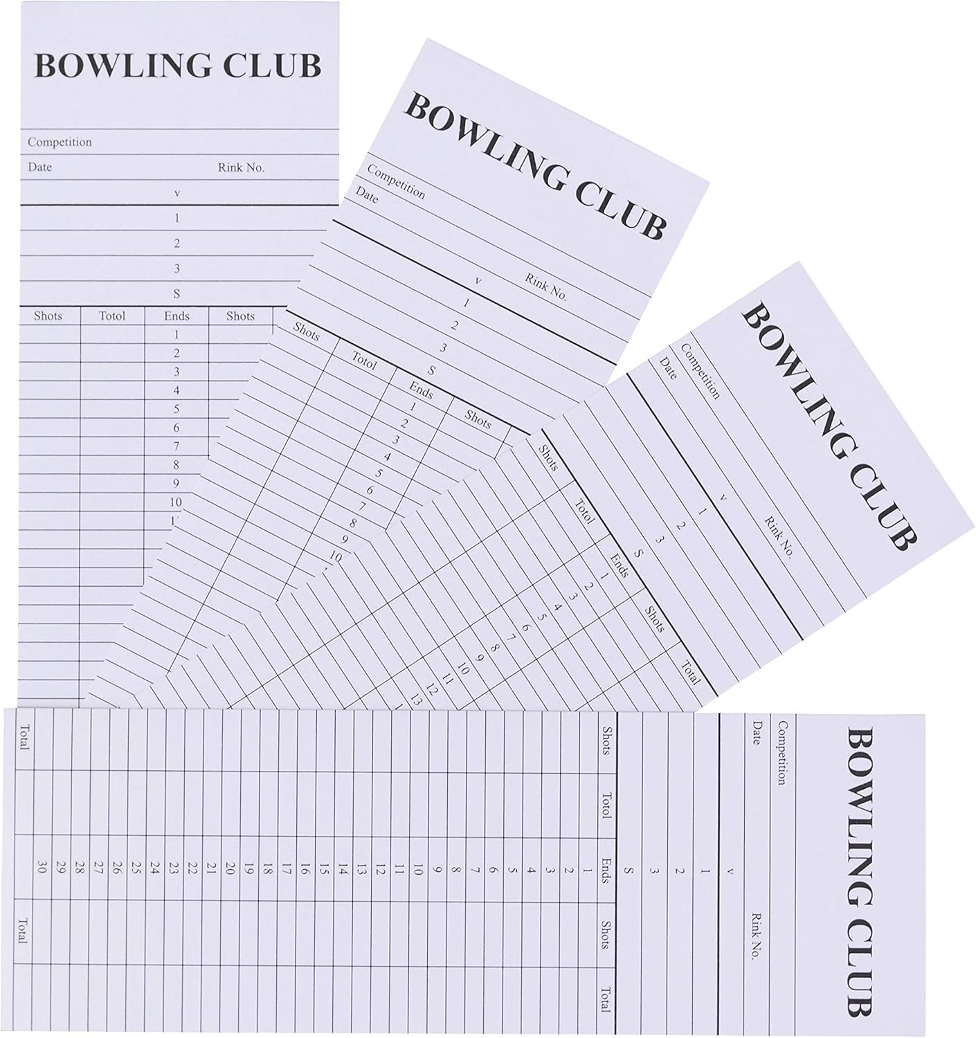 Acclaim Lawn Bowls Scorecards Scoring Pads Score Cards 500 Single Sided