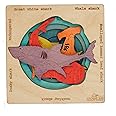 Endangered Sharks | Multilayered Wooden Jigsaw Puzzles for Kids | Hammerhead, Great White, Whale, Dusky, Basking | Learning Toy & Gift for Boys Girls Ages 3 Years and Above