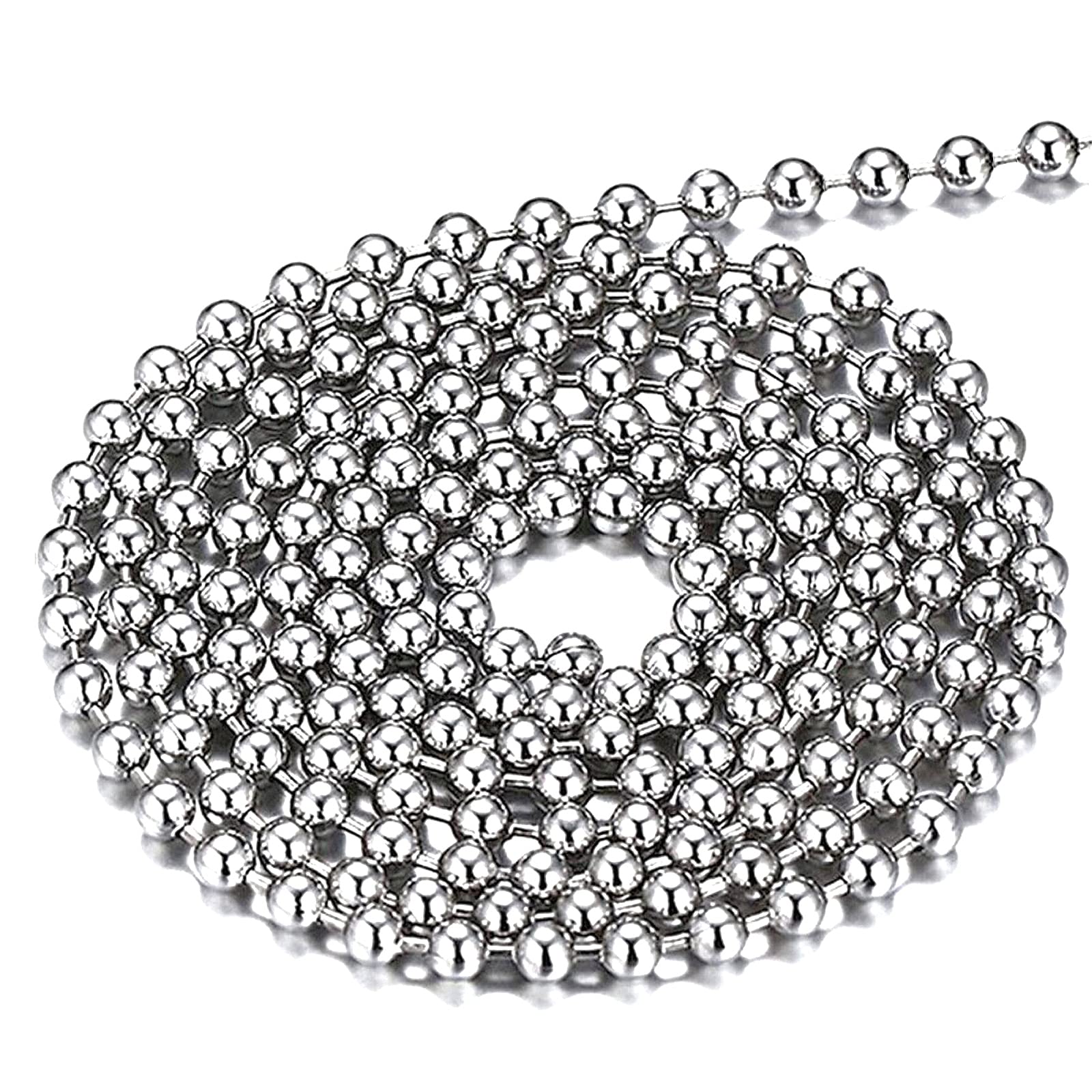 YUNSTK 15M Bead Garland for Christmas Tree, Christmas Bead Chain, Silver Bead Garland, Pearl Garland String for Craft Xmas Tree Wedding Decorations 6mm*15m