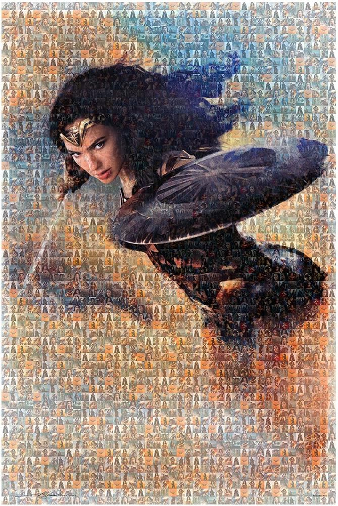 Wonder Woman Mosaic Poster - Size 24" X 36" - This is a Certified (Poster Office) Print with Holographic Sequential Numbering for Authenticity.