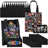 Amylove 24 Pcs Mini Blank Bag Bulk Include Blanks Small Tote Bag Blanks and Small Pouches with Zipper for Sublimation Painting DIY (8.5 x 8,Black)