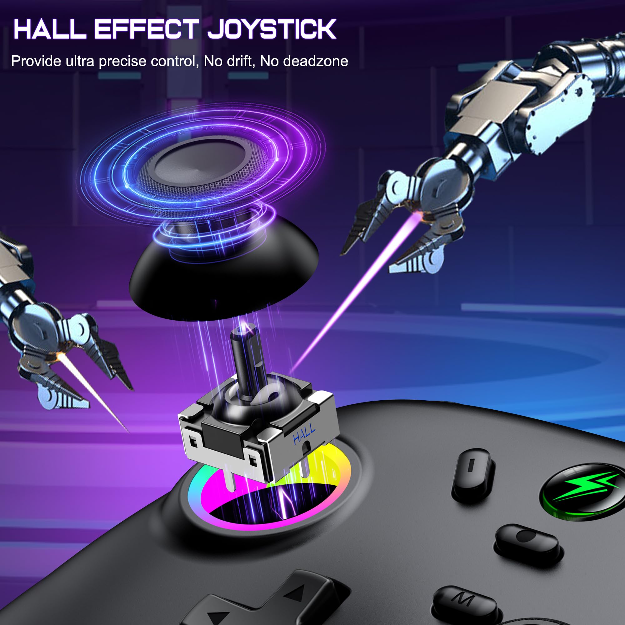 BEBONCOOL GAMING Switch Controller for Nintendo Switch/Switch 2/Lite/OLED, Hall Joystick Wireless Switch Pro Controller Support iOS/Android/Windows, Nintendo Switch Gamepad with Turbo/Motion Control 4