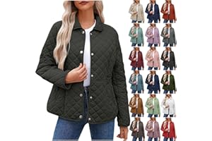 AOREUGL Womens Oversized Puffer Jacket Lightweight Button Down Quilted Jackets Winter Long Sleeve Outwear Coats With Pockets