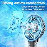 VersionTech Hand Held Fan Portable USB Rechargeable 3 Speeds Black view 2