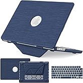 KAIJIAbox Compatible for MacBook Pro 14 inch Case M5 M4 M3 M2 M1 2026 2025-2021, Foldable Stand | Keyboard Cover | Mouse Pad | Plastic Hard Shell Woven Fabric | Closes Seamlessly | Anti-Cracking, Navy
