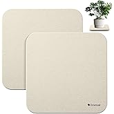 Dovesail Plant Saucer, 12" Instantly Dry Diatomaceous Earth Stone Prevents Moisture Buildup, Flower Plant Tray Pot Saucer Keep Counter and Floors Dry and Clean (2 Pack) -Light Grey