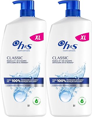 H&S Classic Champú Anticaspa, Todo Tipo de Pelo y Cuero Cabelludo, 2x800ml