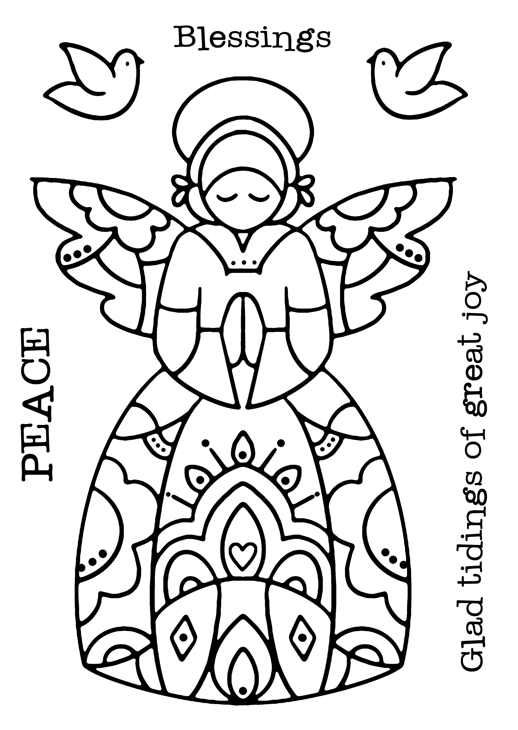 Woodware Francoise Collection-Angel Blessings-Stamp, 4 x 6 inches, FRS948, Transparent