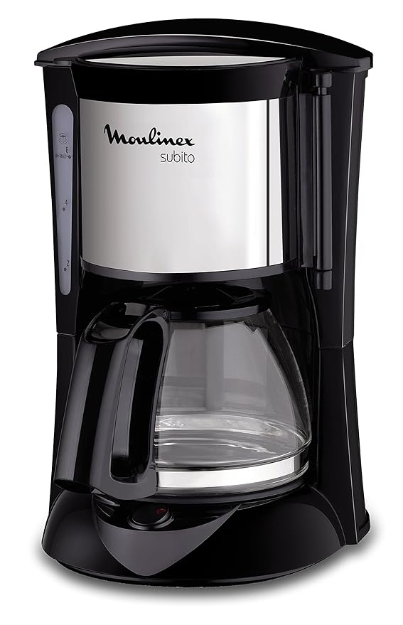 Moulinex FG150813 Subito Kaffeemaschine, 6 Tassen, Schwarz/Edelstahl
