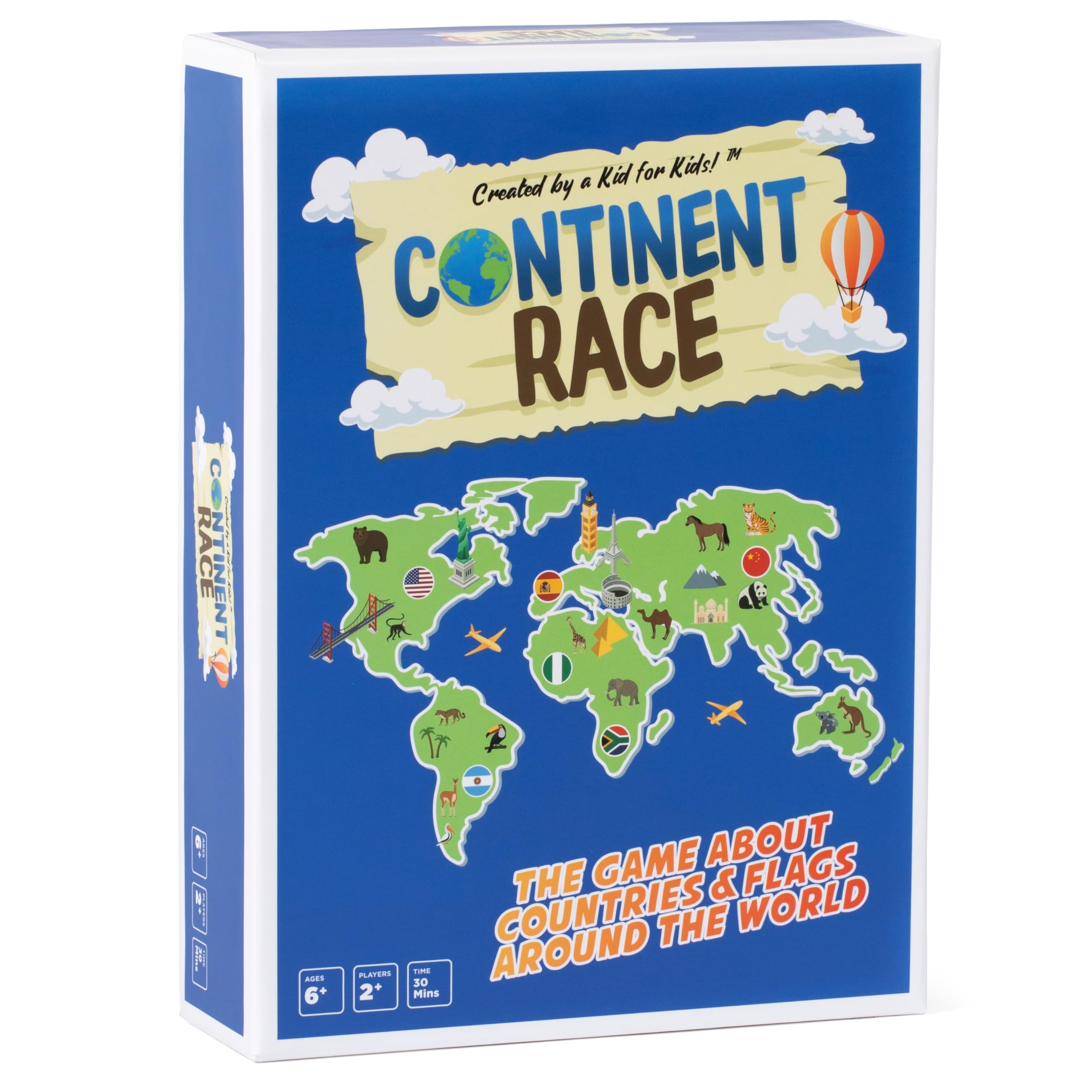 Photo 1 of Continent Race Geography Educational Board Game for Kids, Tweens, Family, Friends, Teachers and Classrooms - Learn About Flags & Countries Around The World