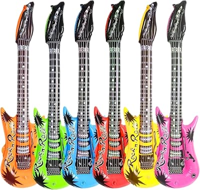 SHATCHI 4 Pcs 90cm Inflatable Guitar Toy Assorted Kids Adults Rockstar Fancy