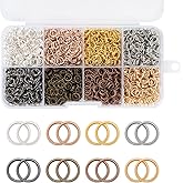 Amrules 2400pcs 6mm Open Jump Rings for Jewelry Making, DIY Necklace Bracelet Earrings Keychain Craft Supplies - Metal Connector Rings (8 Colors)