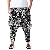 KEPUTAY Men Women Cotton Baggy Hippie Yoga Harem Pants Funky Printed Plus Size Trousers
