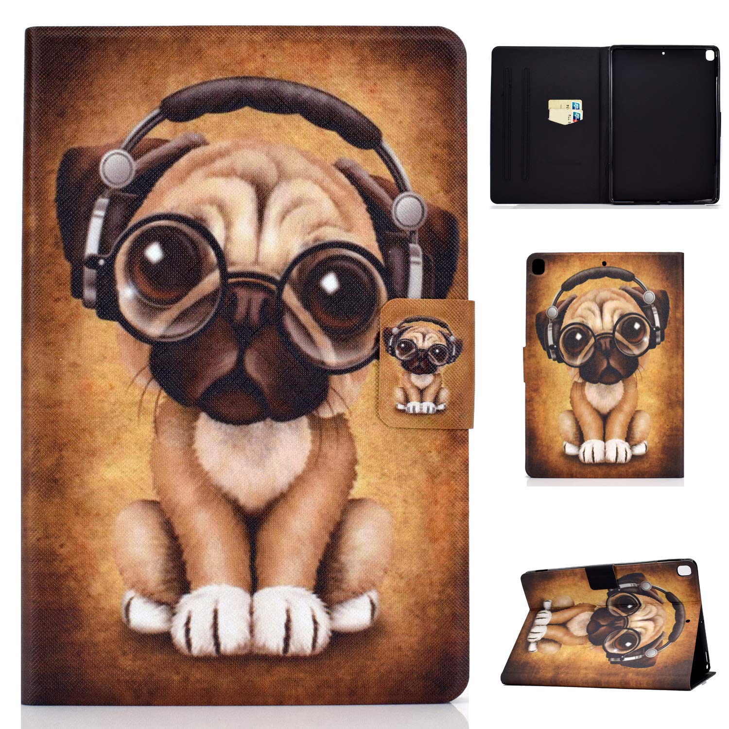 Bspring Compatible with iPad 10.2 2019 Case, iPad 7th Generation Case, Premium PU Leather Folio Case Tablet Protective Cover with Card Slots and Multiple Viewing Angles Stand,Shar Pei — image 1