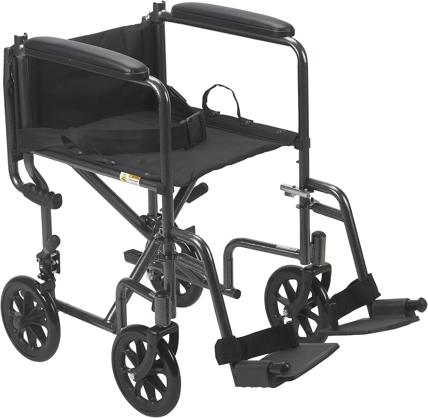 Drive Medical Lightweight Steel Transport Wheelchair, Fixed Full Arms, 19" Seat, Silver: Kitchen & Dining