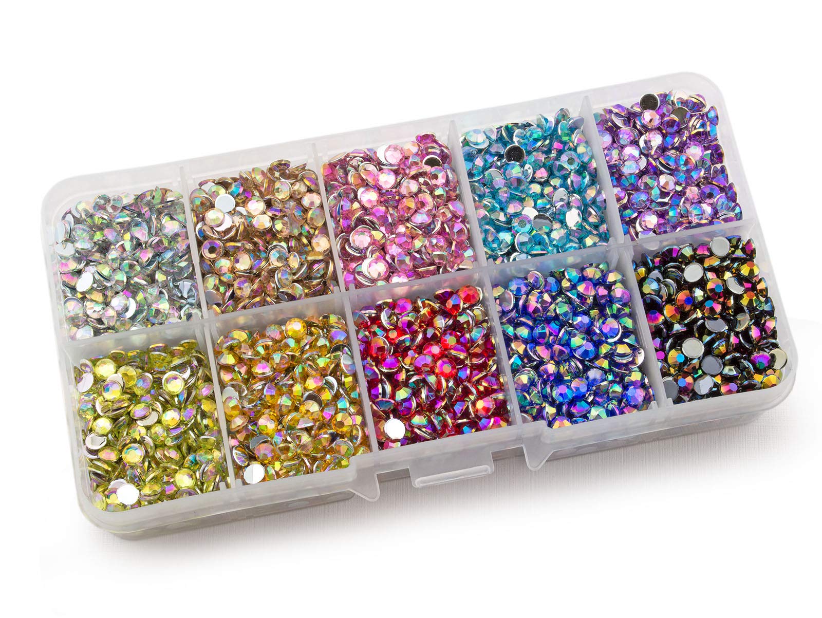 Summer-Ray 4mm Assorted Color AB Rhinestones in Storage Box Large Quantity Set
