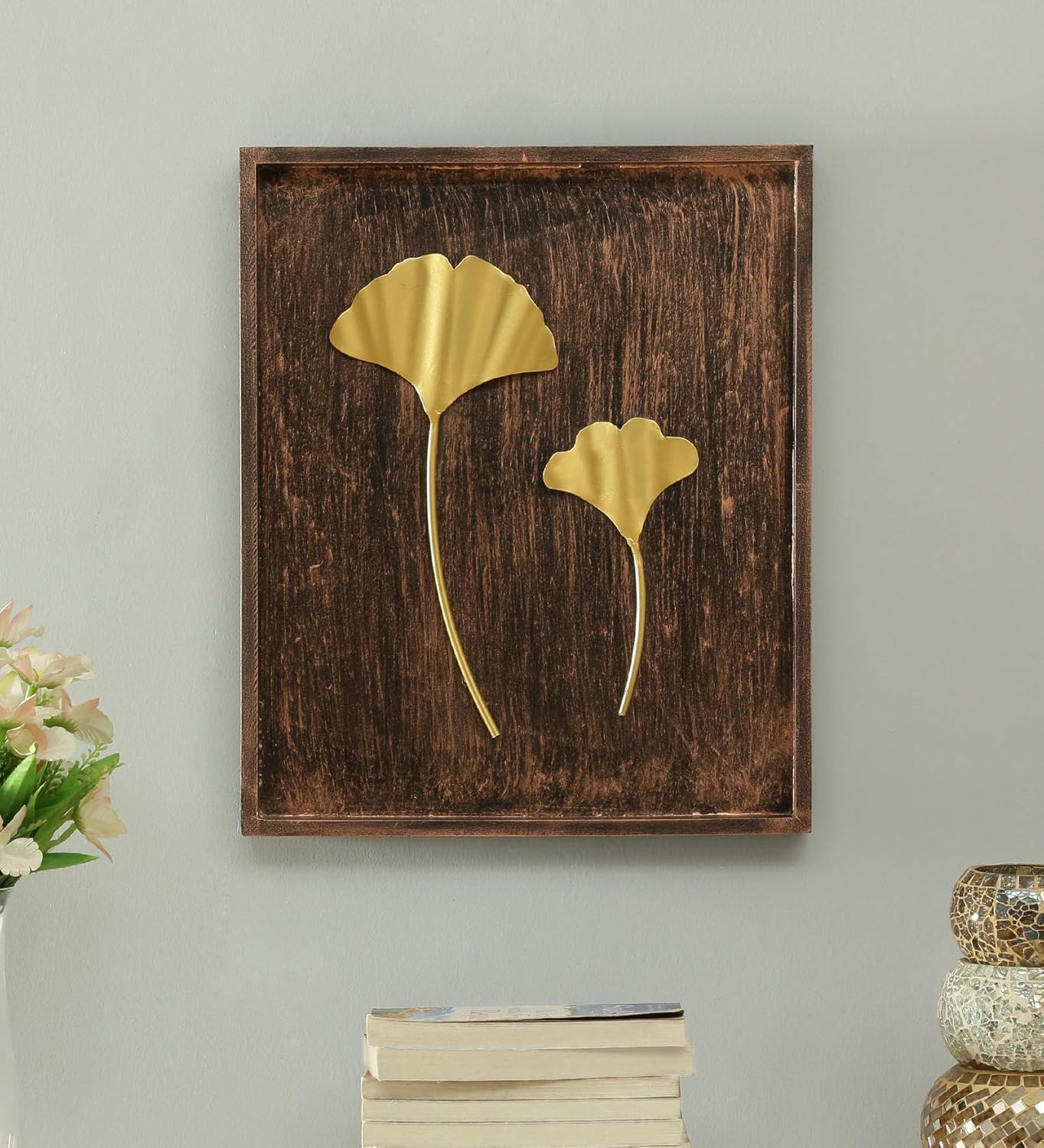 Buy Vedas Exports Gold Iron Lavya Ginko Leaf Wall