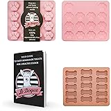 Dog Treat Molds - Paw and Bone Silicone Dog Treat Molds, Large Sized, with Healthy Recipe Booklet, For Puppy Treats, Cookies,