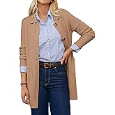 GRACE KARIN Women's Fall Long Cardigan Sweaters with Pockets, Button Knit Blazer Trendy, Open Front Dressy Casual Jacket