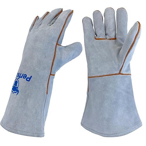 PerfeSafe Welding Gloves 16 Inches, 932℉ Leather Heat Fire Resistant  Welders Gloves for Tig/Mig/Stick/Forge, Mitts for