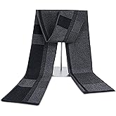 KEECOW Mens Merino Wool Winter Scarf Classic Warm Soft Thick Long