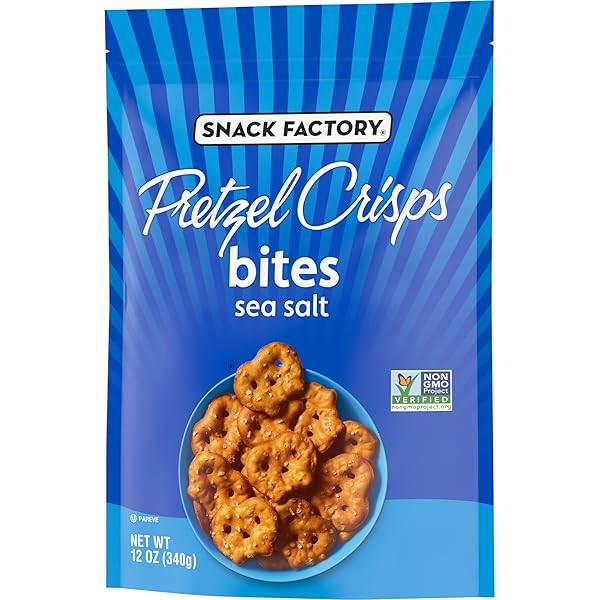 SNACK FACTORY PRETZEL CRISPS BITES, SEA SALT PRETZELS, 12 OZ