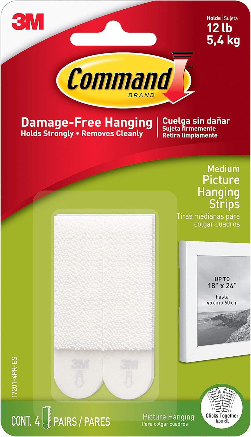 Command 172014pk Medium Picture Hanging Strips, 4 X 2 White Amazon