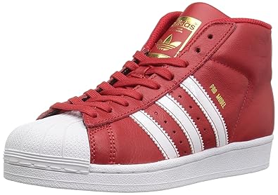 adidas Originals Boys' Pro Model J Sneaker, Scarlet/White/Metallic/Gold, 4.5 M US Big Kid