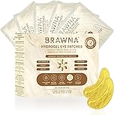 BRAWNA UnderEye Patches – Hydrogel Masks with Vitamin C, Caffeine & Collagen – For Dark Circles, Puffy Eyes, Wrinkles & Tired Skin – 24K Gold Skincare – 24 Pairs