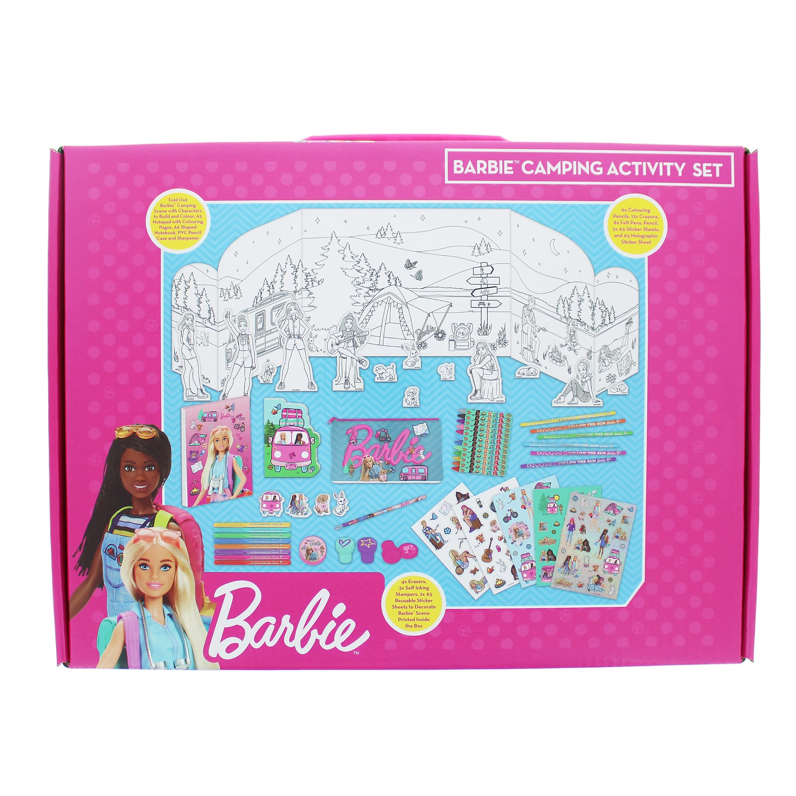 Barbie Activity Set | Colouring & Craft Kit for Kids | Art Set with Stickers, Felt Pens, Crayons, Pencils & Notepads | Barbie Stationery & Creative Set