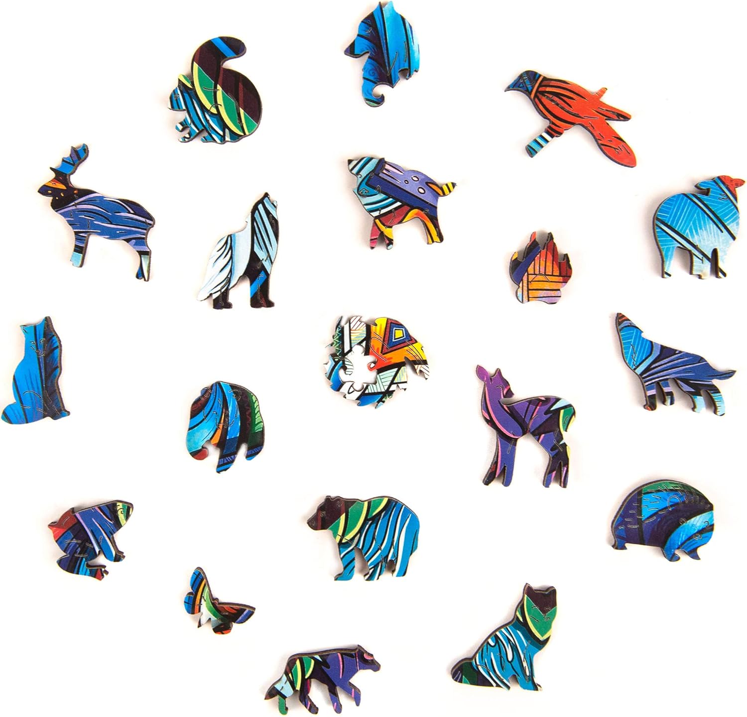 wooden jigsaw puzzle majestic wolf