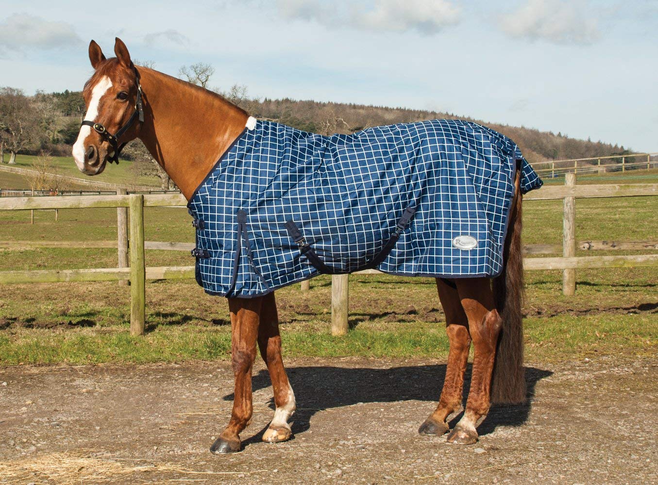 Rhinegold Atlanta Turnout Rug - 5/6 - Navy Check
