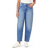 kensie Jeans for Women The Jessica Retro Luxe High-Rise Seamed Front Barrel 28-Inch Inseam, Sizes 0-12