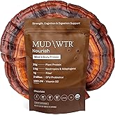 MUDWTR Nourish | Chocolate Mushroom Protein Powder | 2,000mg Adaptogenic Mushrooms | Vegan Protein Powder | USDA Organic | Focus, Mood & Digestion Support | Cacao, Lion's Mane, Bacopa | 15 Servings