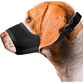 Seyezo Dog Muzzle, Breathable Nylon for Small Medium Large Dogs, Black, XS | No Bark Dog Mouth Guard, Soft Air Mesh, Anti Chewing, Allow Eating Drinking, Adjustable &amp; Padded, Prevent Biting 6 Sizes