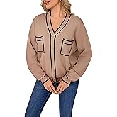 Women's 2026 Fall Cardigan Lightweight Knit Sweater V-Neck Long Sleeve Dressy Casual & Office Wear