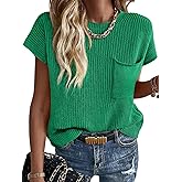 Imily Bela Summer Fall Short Sleeve Sweater for Women 2026 Crew Neck Ribbed Knit Vests Trendy Pullover Tops