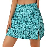 ANIVIVO Women's Swim Skirt Bathing Suit Bottom High Waisted Swim Skort Tummy Control Split Swimsuit Bottom with Pockets